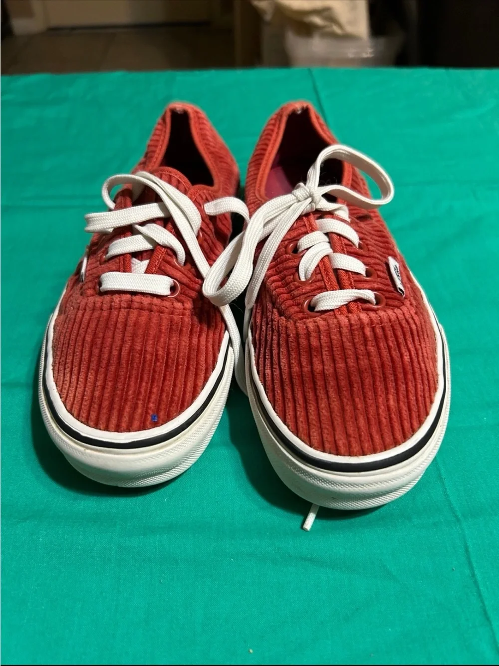 Vans Kids Corduroy Lace-Up Sneakers in Rust Red
